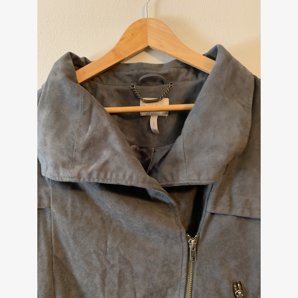 Gray faux micro-suede gray jacket